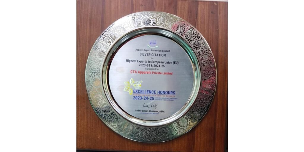 CTA Apparels Wins Silver Award for Highest EU Exports