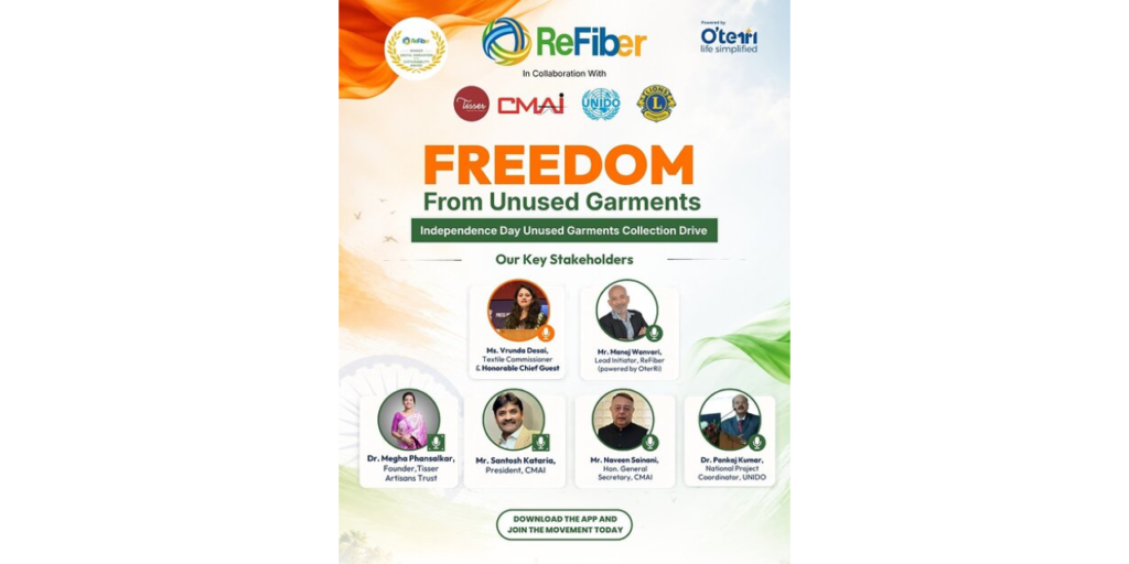 Textile Commissioner Vrunda Desai Champions 'Freedom from Unused Garments' as ReFiber calls for Nationwide Garment Collection Drive