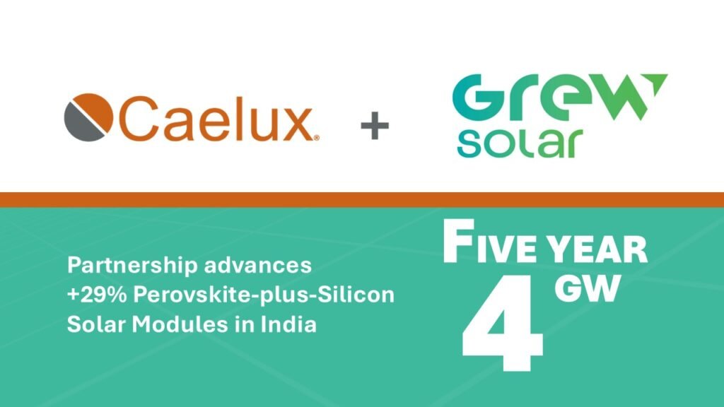 GREW Solar Partners with Caelux for 4 GW Hybrid-Tandem Modules