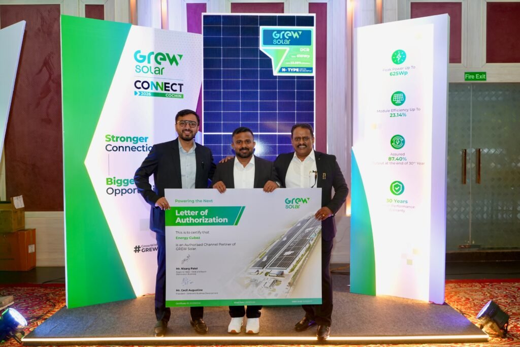 GREW Solar Expands South India Presence with Energy Cubez Partnership