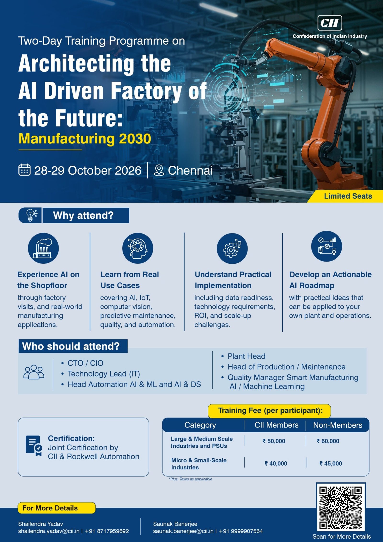 Two-Day Training Programme on Architecting the AI Driven Factory of the Future: Manufacturing 2030